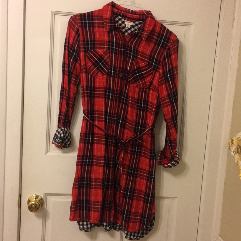 Merona flannel shirt dress Size M